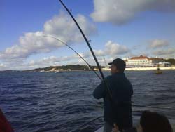 Bass fishing outside Poole Harbour